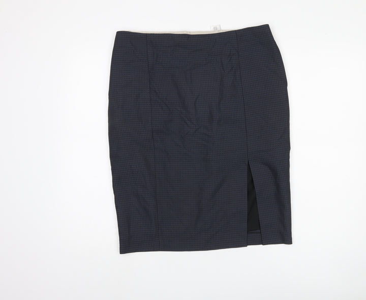 Next Women's Blue Pencil Skirt Size 14 Check