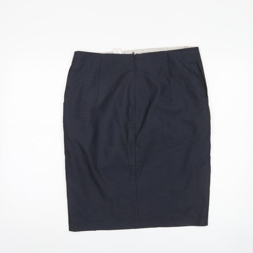 Next Women's Blue Pencil Skirt Size 14 Check