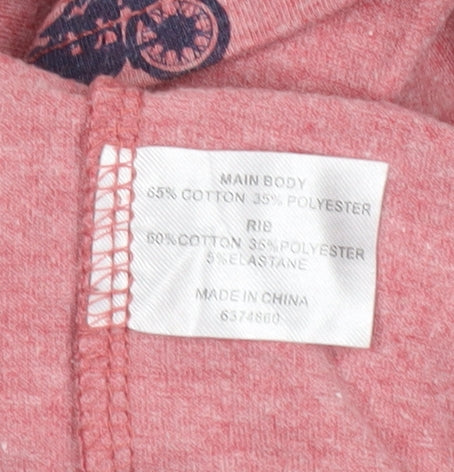 Abstract Unisex Red T-Shirt Size 12 Motorcycle Print