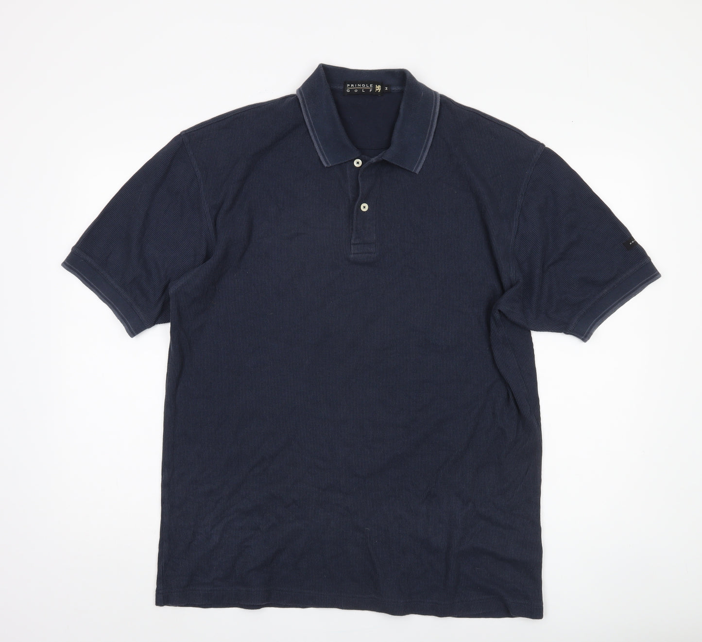 Pringle Golf Men's Blue Polo, Medium, Short Sleeve, Cotton