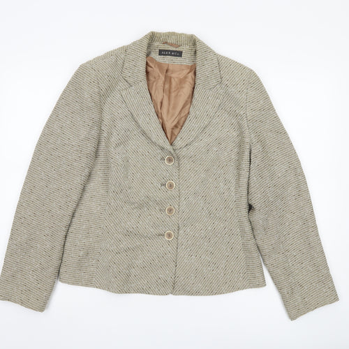 Alex & Co. Women's Beige Blazer, Size 14, Striped