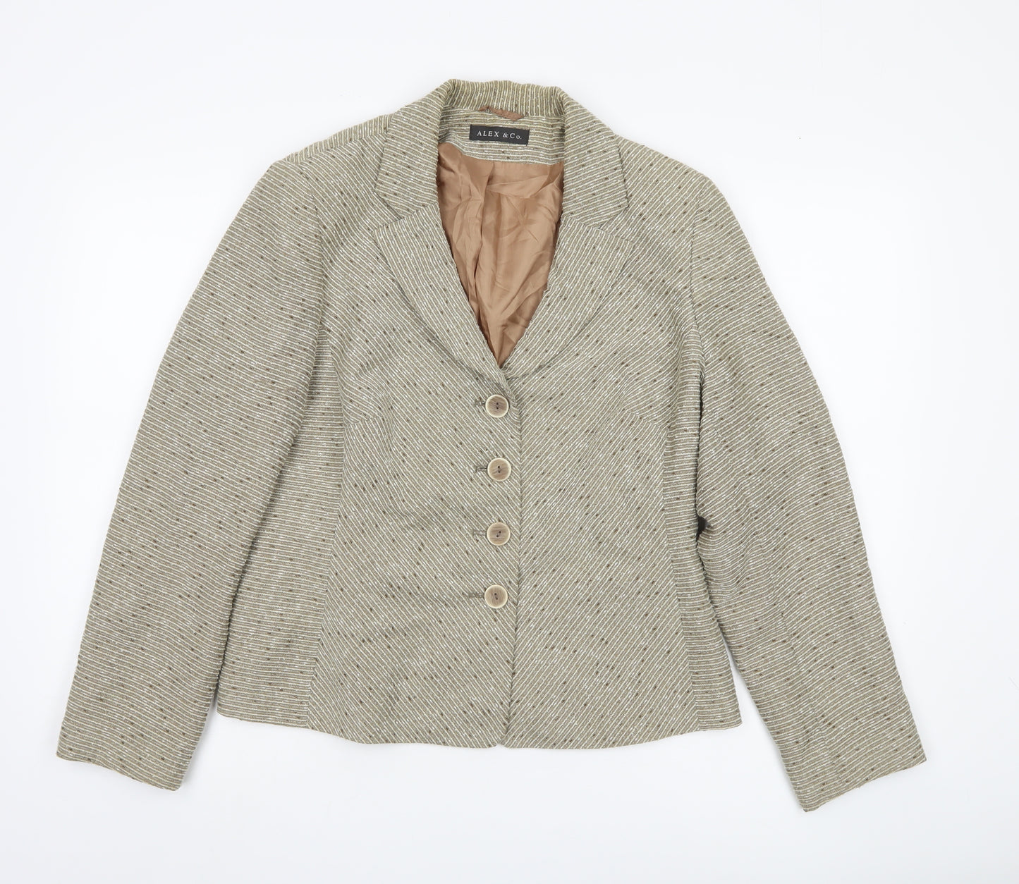 Alex & Co. Women's Beige Blazer, Size 14, Striped