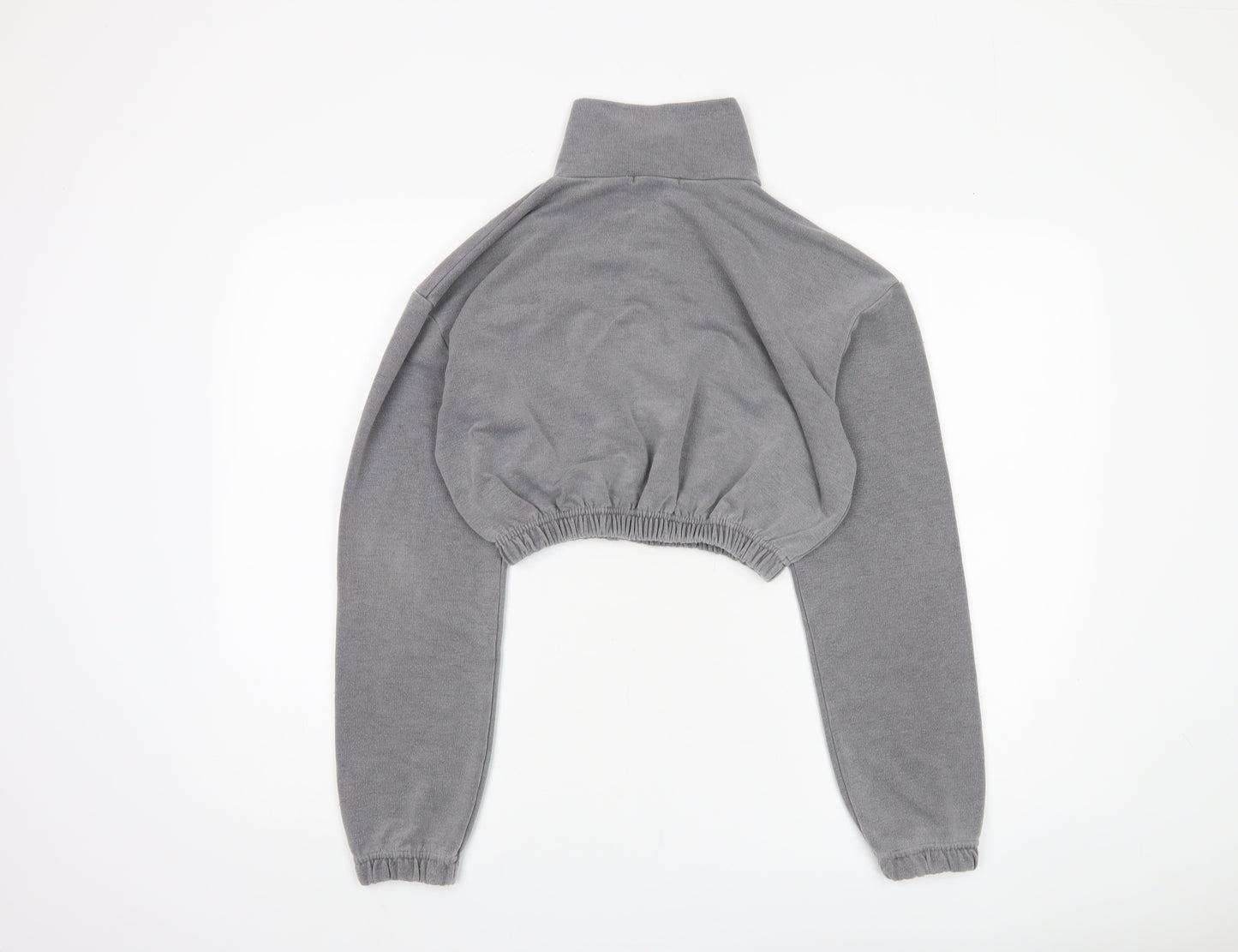 PrettyLittleThing Women's Grey Cropped Pullover Sweatshirt S