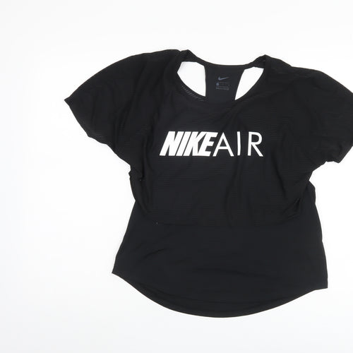 Nike Women's Black Gym T-Shirt M - Stretchy Activewear