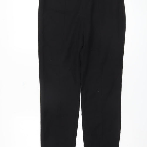 Massimo Dutti Women's Black Straight Trousers Size 12