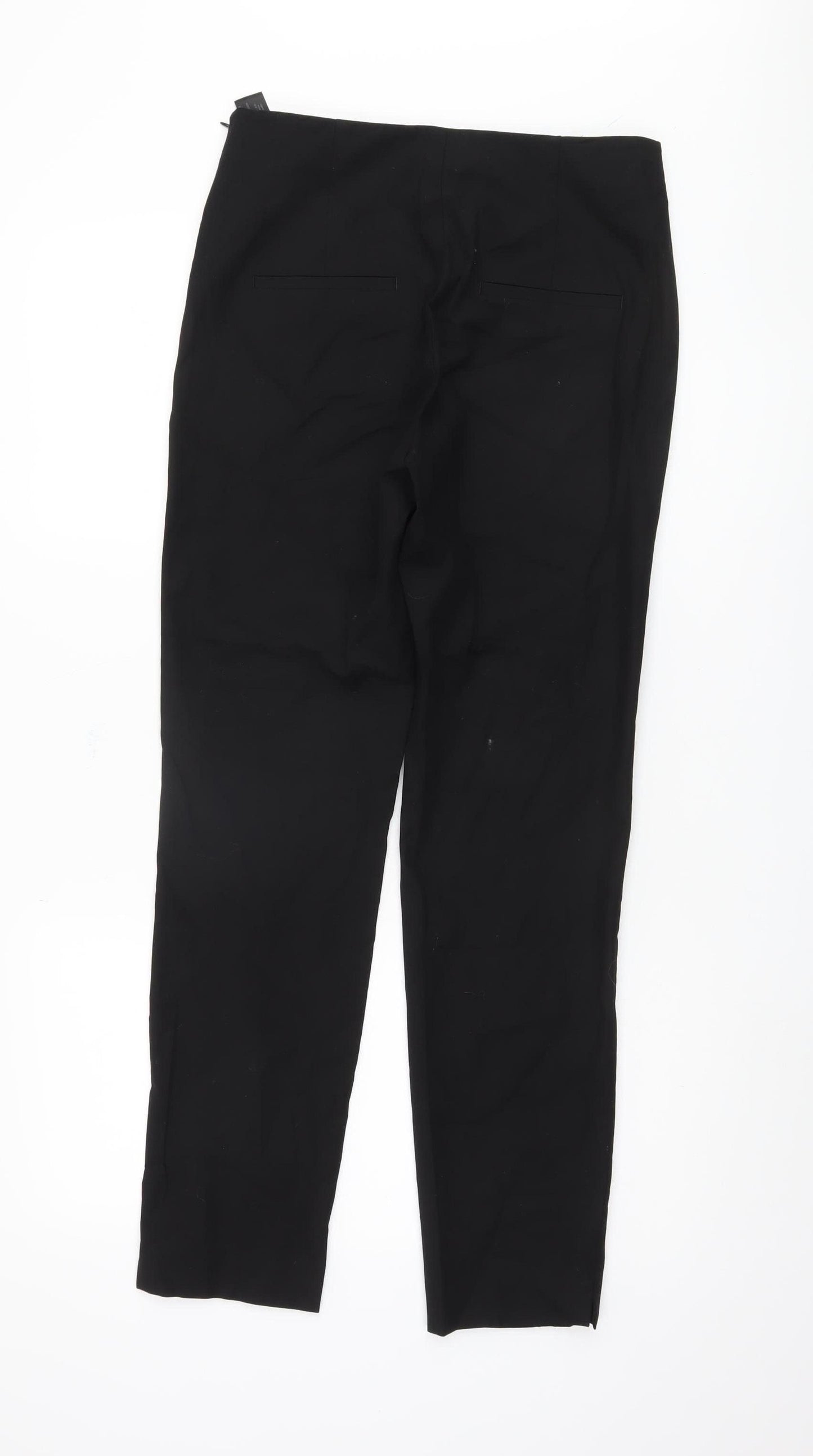 Massimo Dutti Women's Black Straight Trousers Size 12