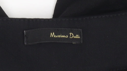Massimo Dutti Women's Black Straight Trousers Size 12