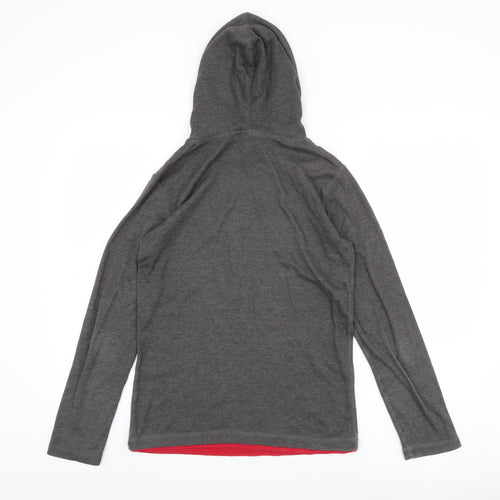 Grin & Bear Unisex Grey Pullover Hoodie S