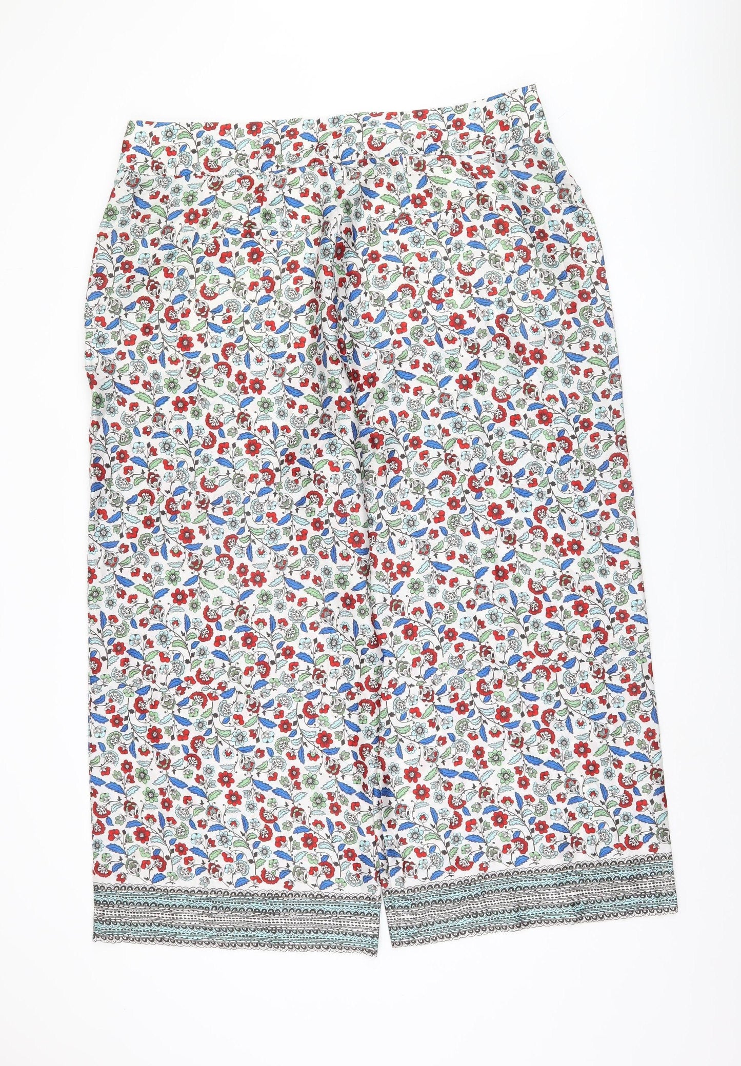 Boden Women's Multicoloured Floral Trousers - Size 22