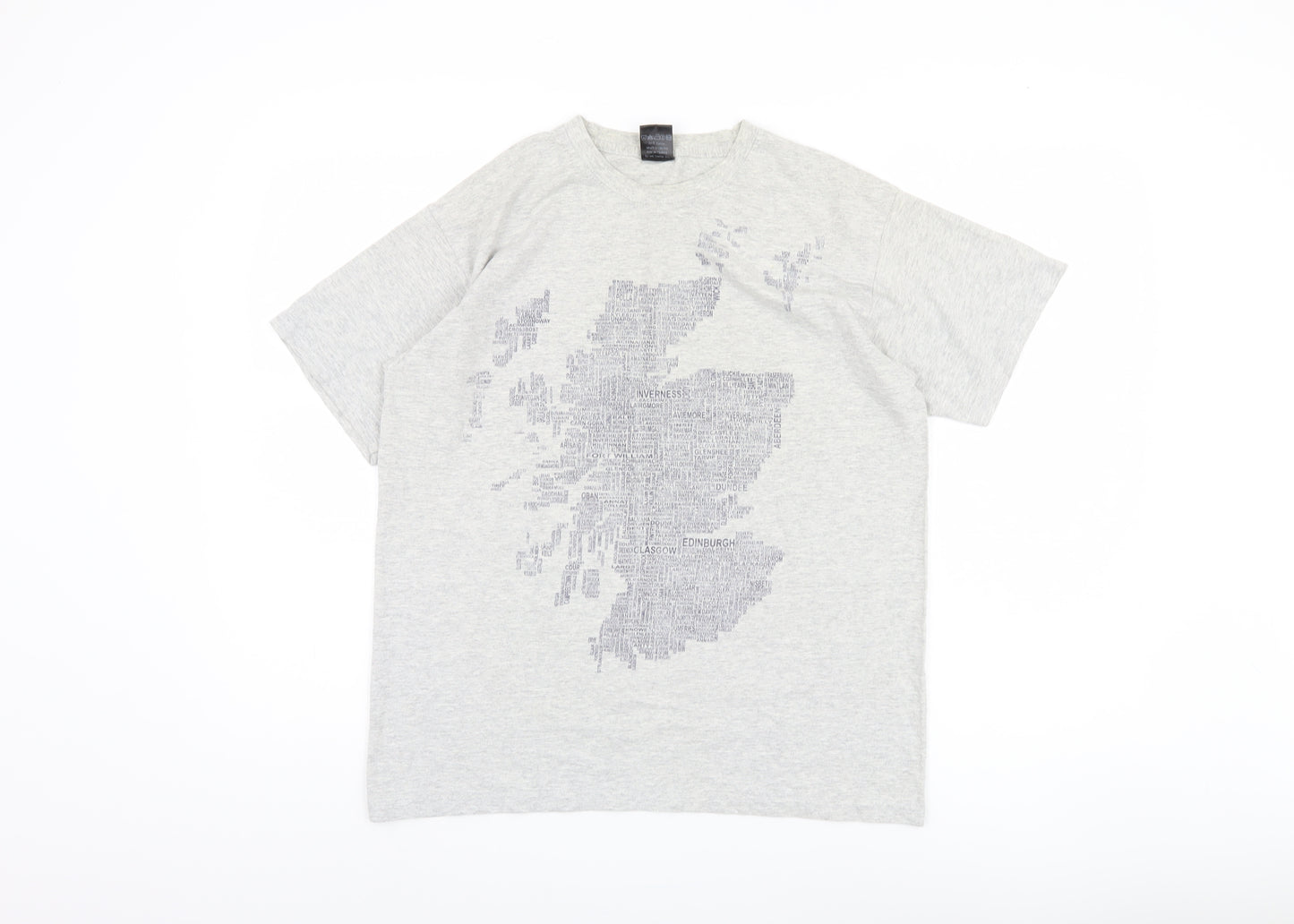 Urban Pirate Men's Grey Graphic Print T-Shirt, M