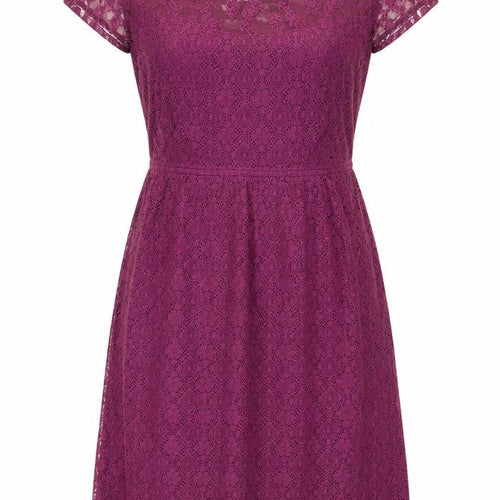 FatFace Women's Purple A-Line Lace Dress, Size 12