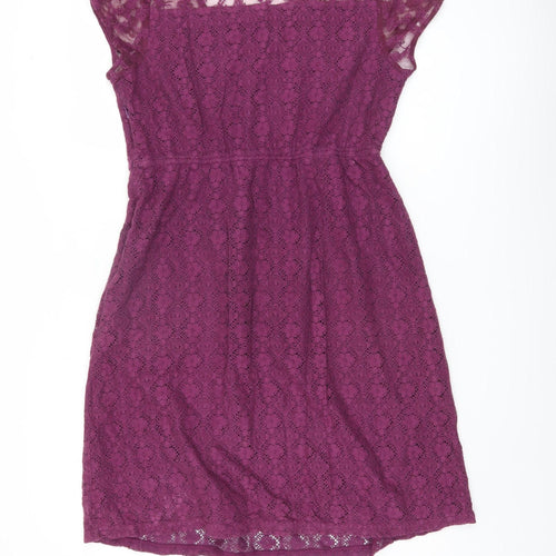 FatFace Women's Purple A-Line Lace Dress, Size 12