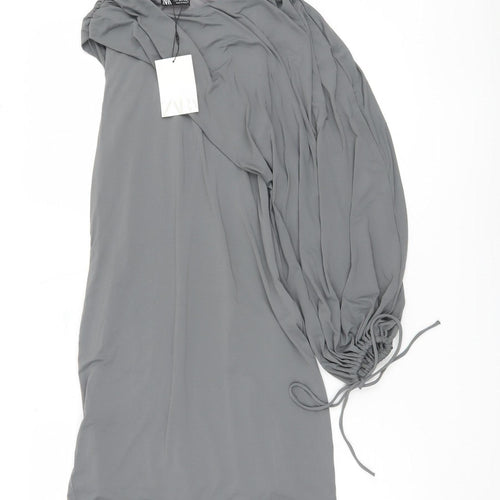 Zara Grey Balloon Sleeve Dress S