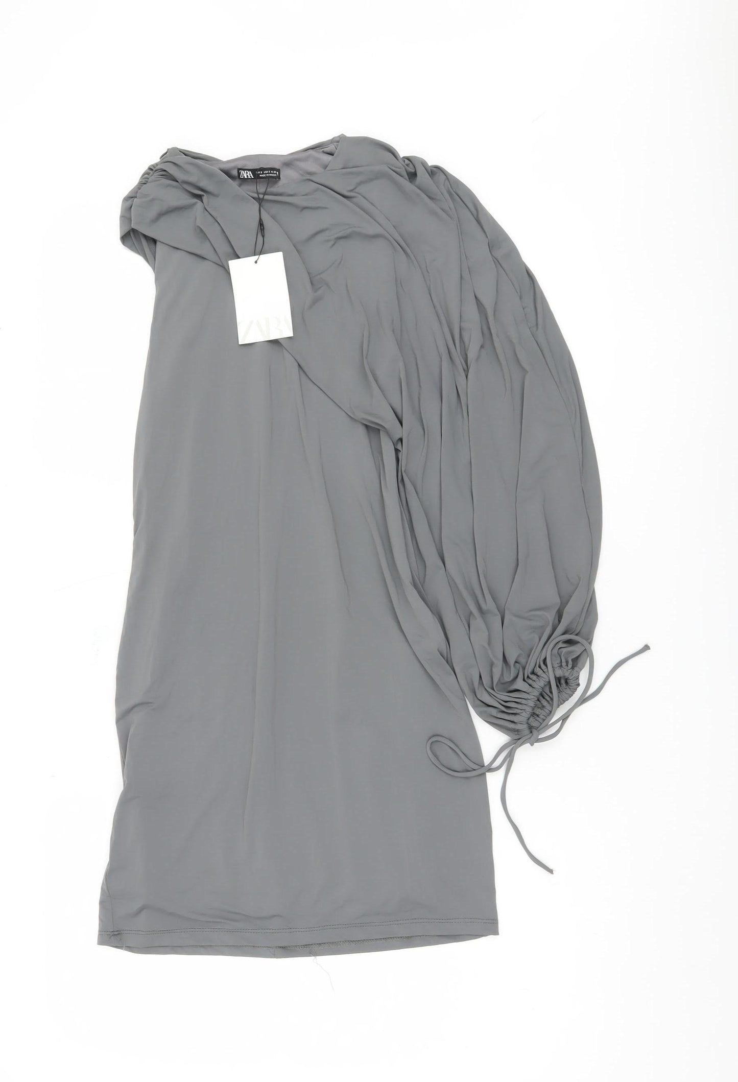 Zara Grey Balloon Sleeve Dress S