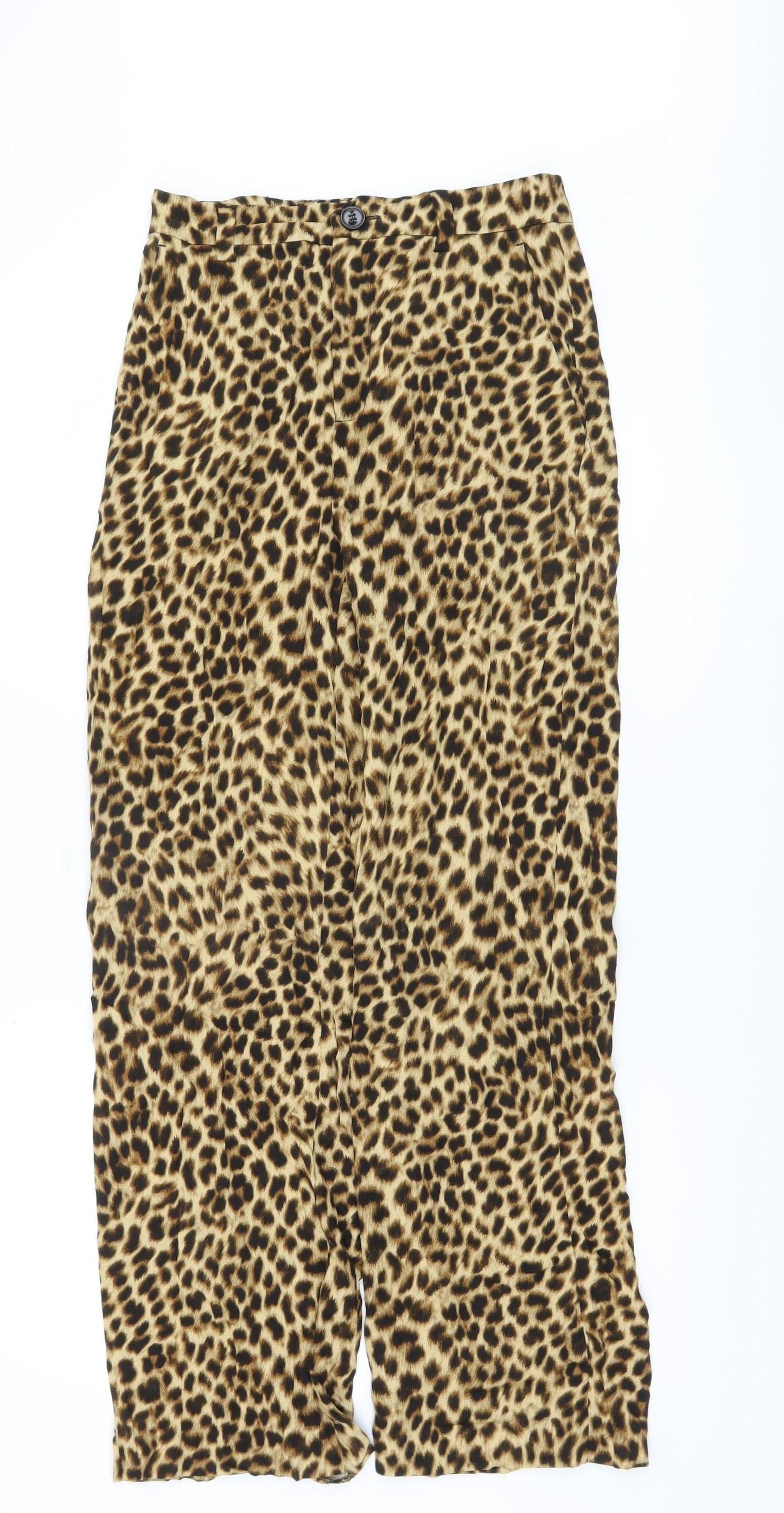 Zara Women's XS Multicoloured Animal Print Trousers