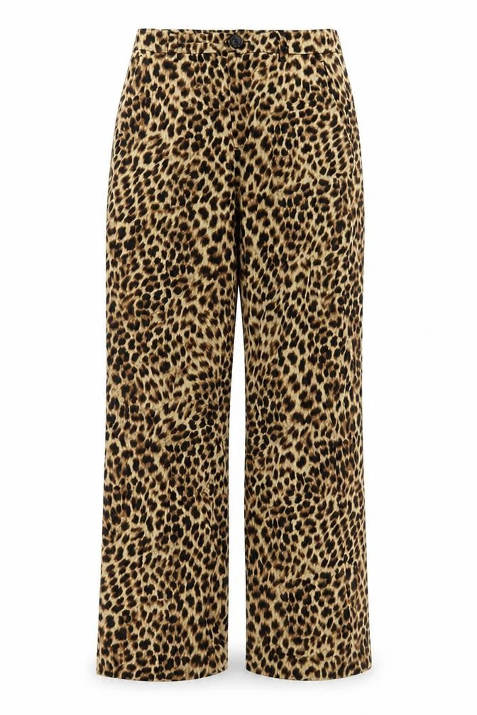 Front view of Zara Women's XS Multicoloured Animal Print Trousers
