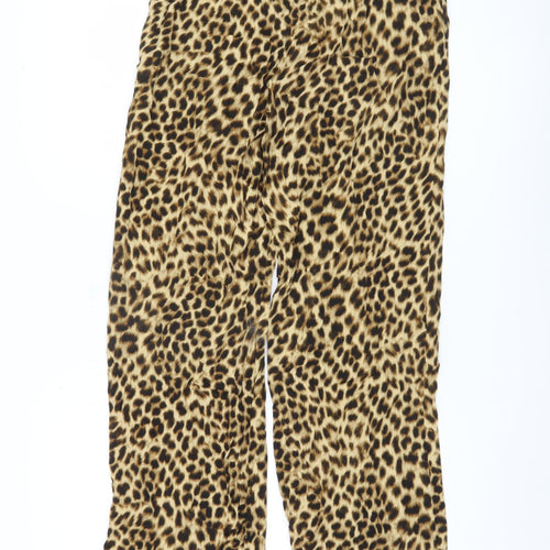 Zara Women's XS Multicoloured Animal Print Trousers