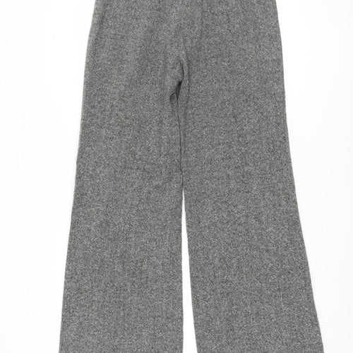 KOOKAI Women's Grey Wide-Leg Wool Trousers Size 10