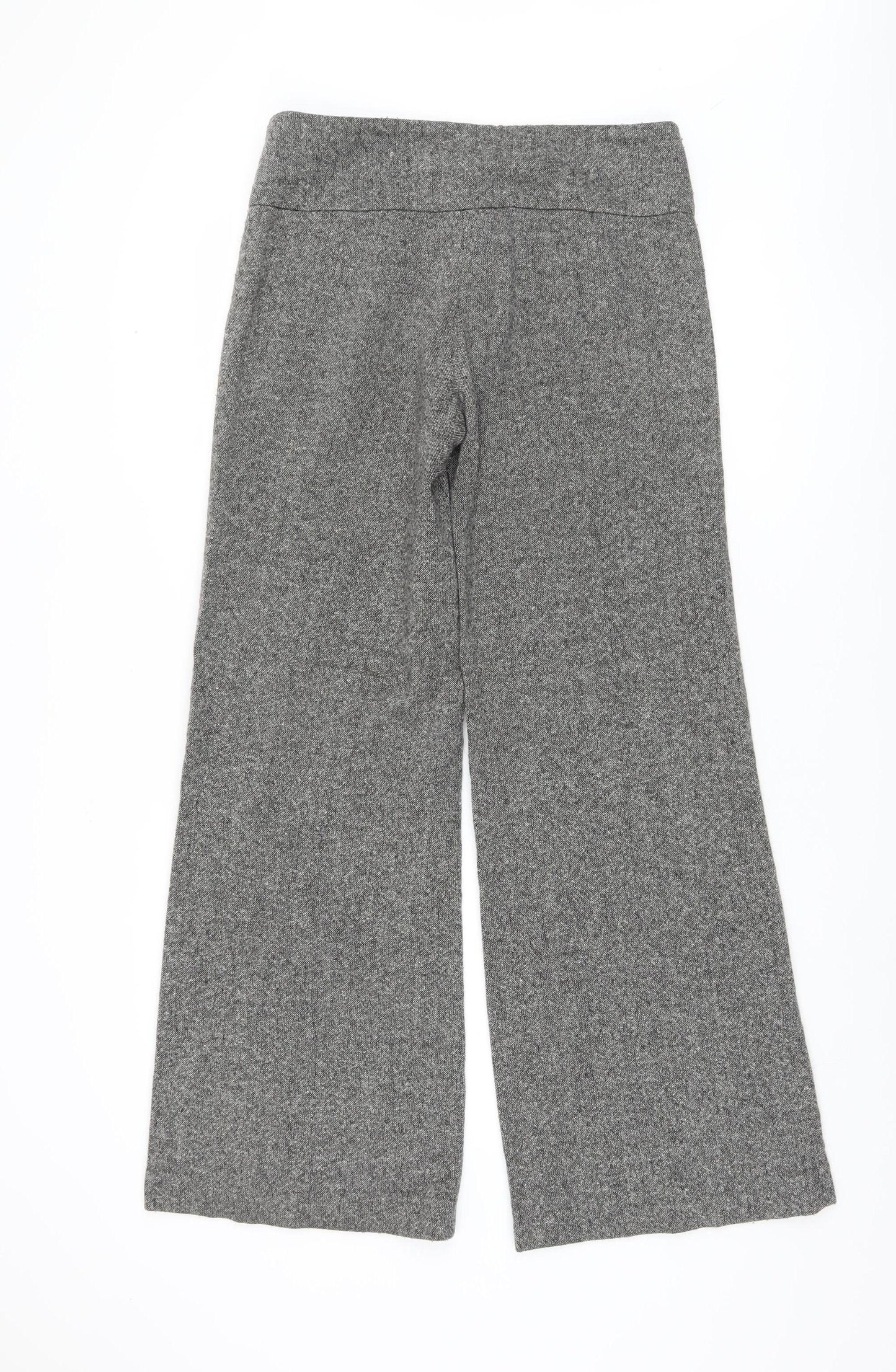 KOOKAI Women's Grey Wide-Leg Wool Trousers Size 10
