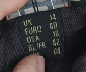 Barbour Women's Blue Check Wool Tartan Overcoat Size 14