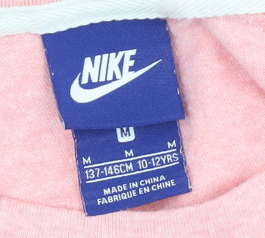 Nike Girls Pink T-Shirt Dress, Size 10-12 Years, Casual Style