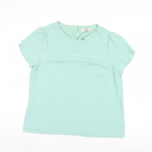 Oasis Women's Green Short Sleeve Top UK 14
