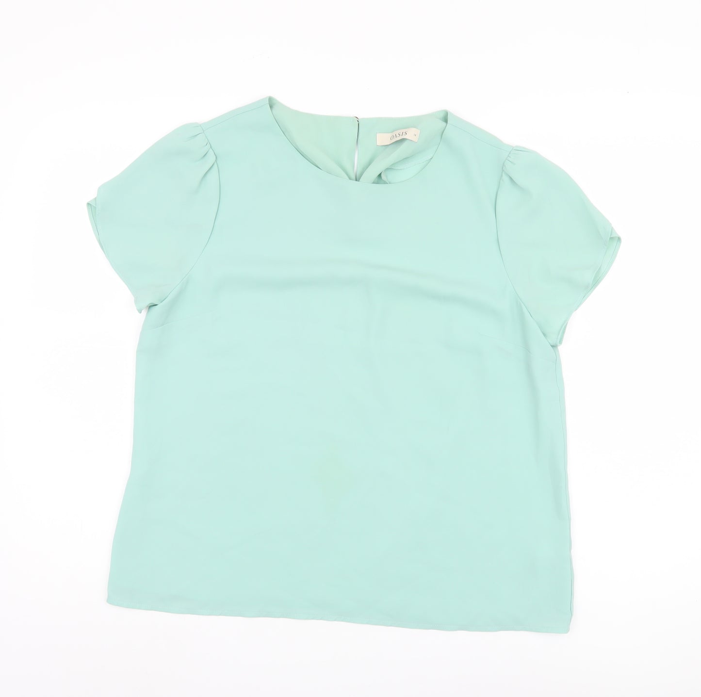 Oasis Women's Green Short Sleeve Top UK 14