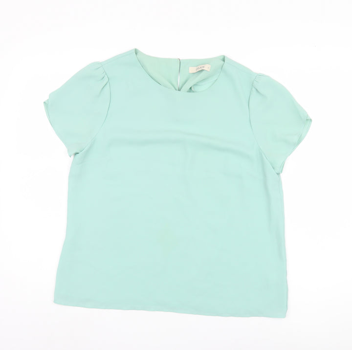 Oasis Women's Green Short Sleeve Top UK 14