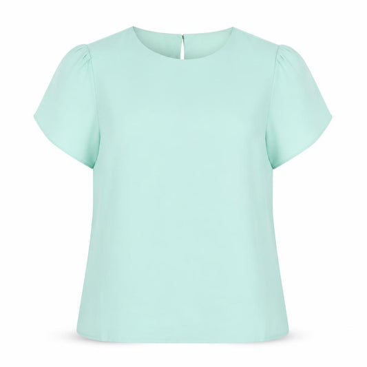 Front view of Oasis Women's Green Short Sleeve Top UK 14