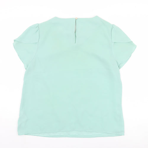 Oasis Women's Green Short Sleeve Top UK 14