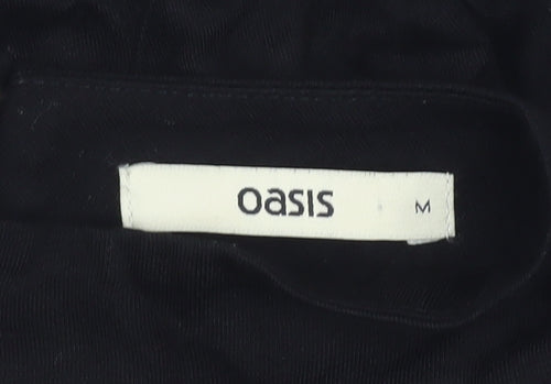 Oasis Women's Black Blouse, M, High Neck Lace