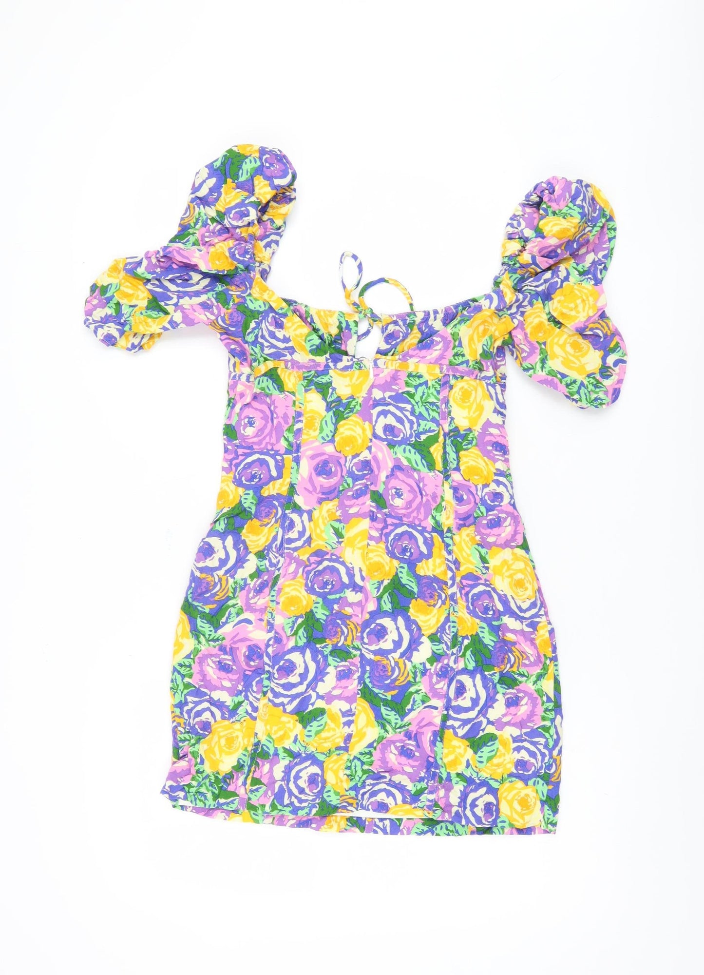 Zara Women's Multicoloured Floral A-Line Dress S