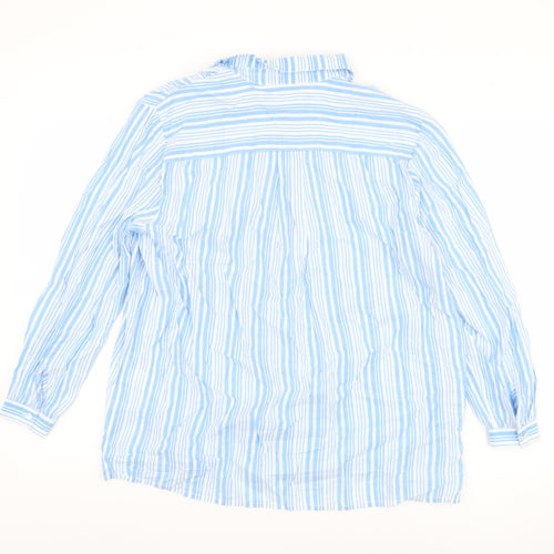 Great Plains Women's Blue Striped Button-Up Shirt Size 10