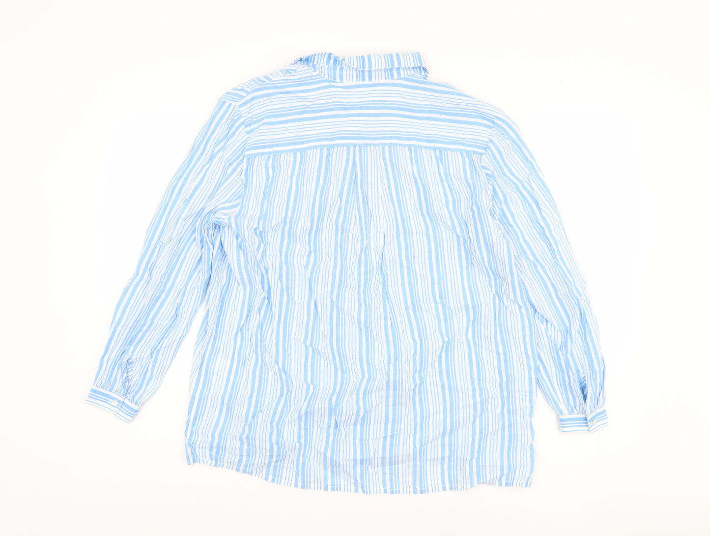 Great Plains Women's Blue Striped Button-Up Shirt Size 10