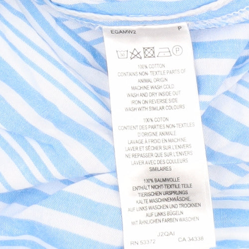 Great Plains Women's Blue Striped Button-Up Shirt Size 10