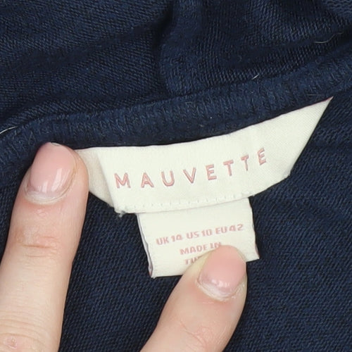 Mauvette Women's Blue Open Front Cardigan Size 14 - Stylish & Cosy