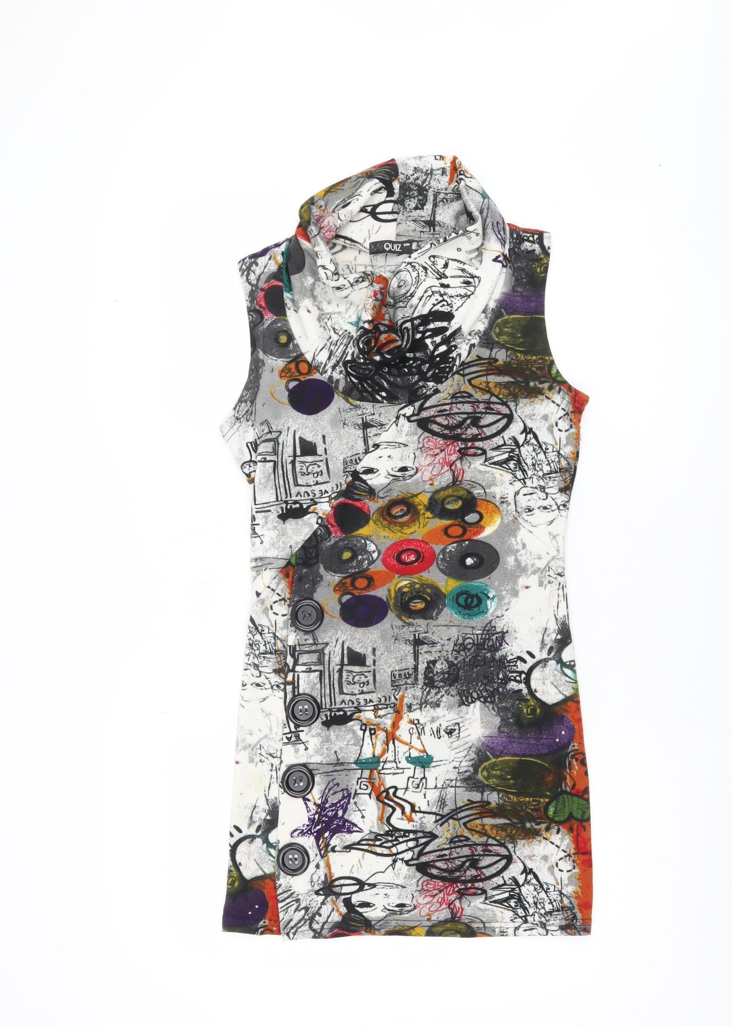 Quiz Women's Multicoloured Cowl Neck Tank Top S