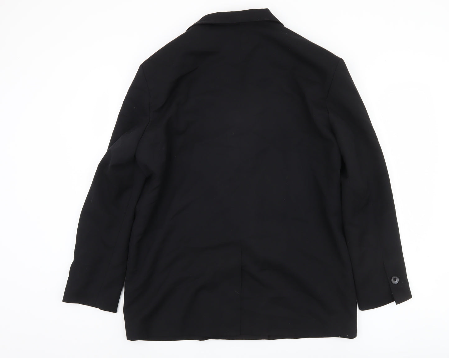 H&M Women's Black Double-Breasted Blazer - Size 12