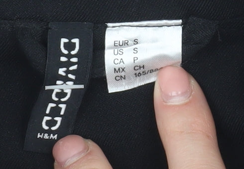 H&M Women's Black Double-Breasted Blazer - Size 12