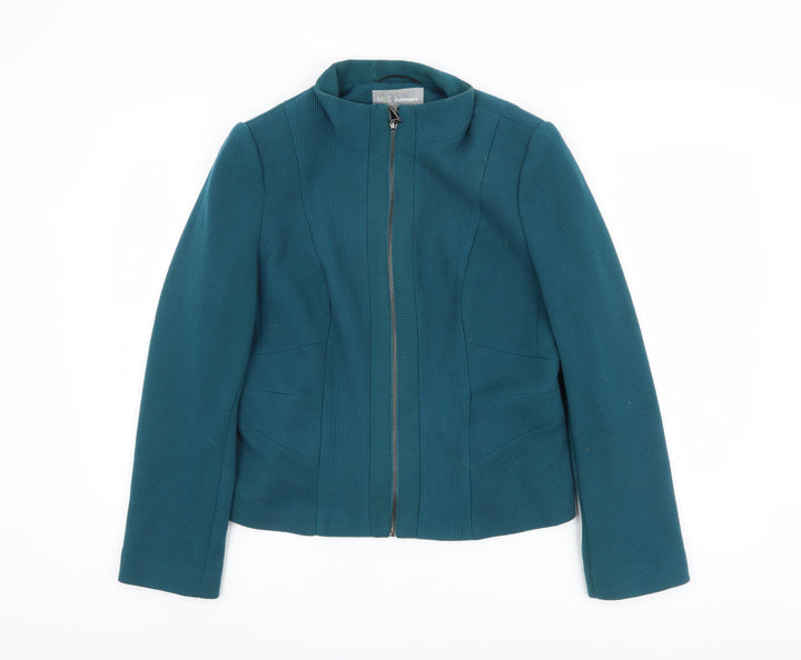 Marks and Spencer Women's Green Zip Jacket Size 14