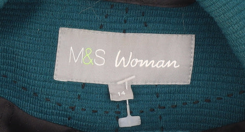 Marks and Spencer Women's Green Zip Jacket Size 14