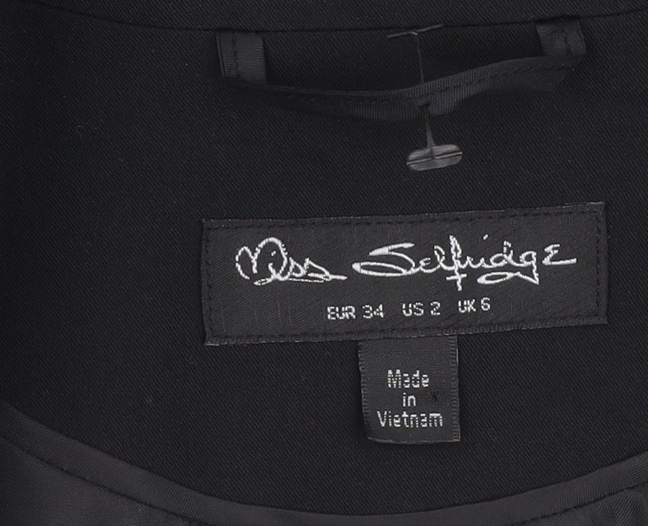 Miss Selfridge Women's Black Slim Blazer Size 6