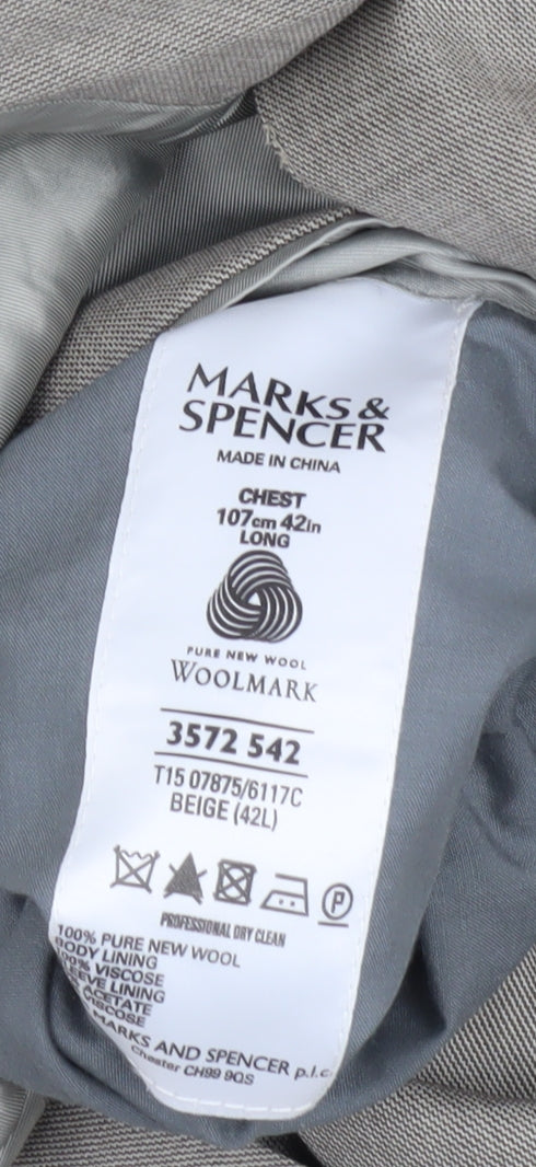 Marks and Spencer Men's Beige Blazer 42L