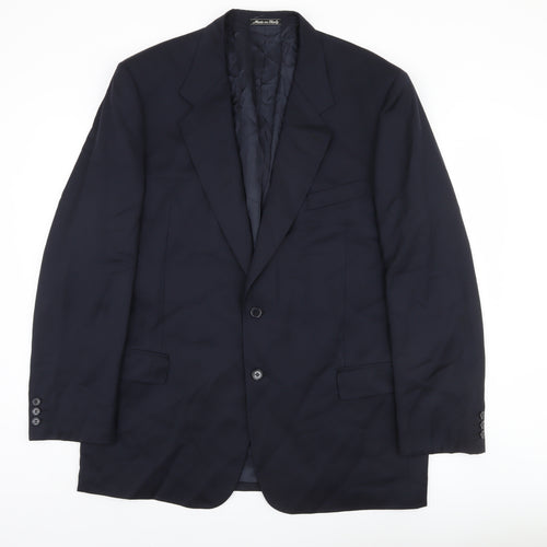 Marks and Spencer Men's Blue Wool Blazer Jacket
