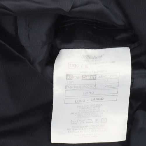 Marks and Spencer Men's Blue Wool Blazer Jacket