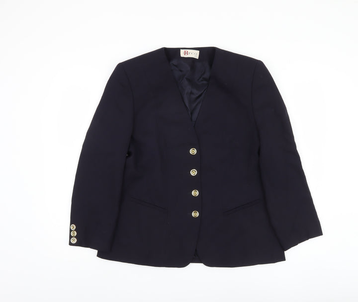 Bianca Women's Black Blazer, Size 12, Five-Button Classic Fit
