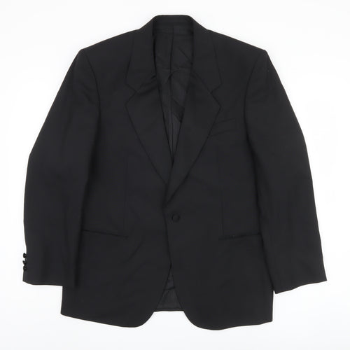 Varteks Men's Black Blazer, Size 40, Single-Breasted