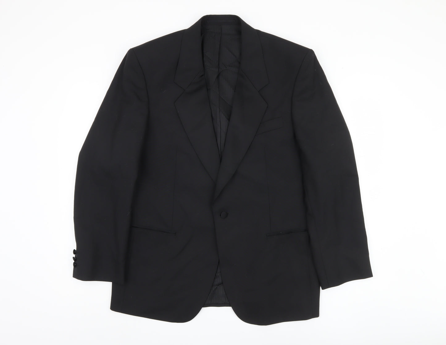 Varteks Men's Black Blazer, Size 40, Single-Breasted