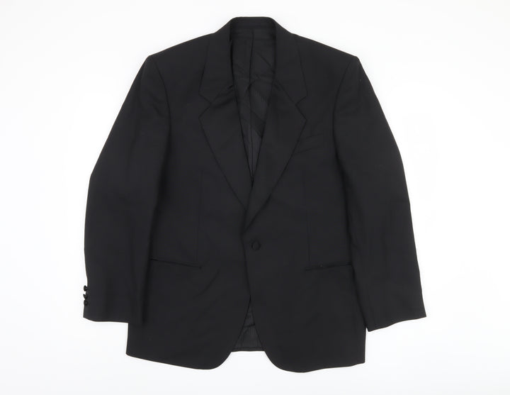 Varteks Men's Black Blazer, Size 40, Single-Breasted