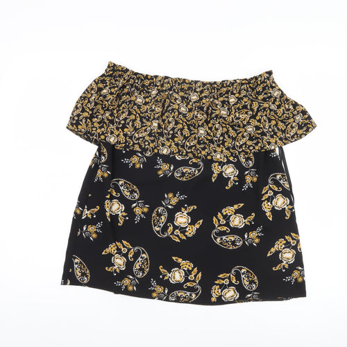 Dorothy Perkins Women Black Floral Off Shoulder Top